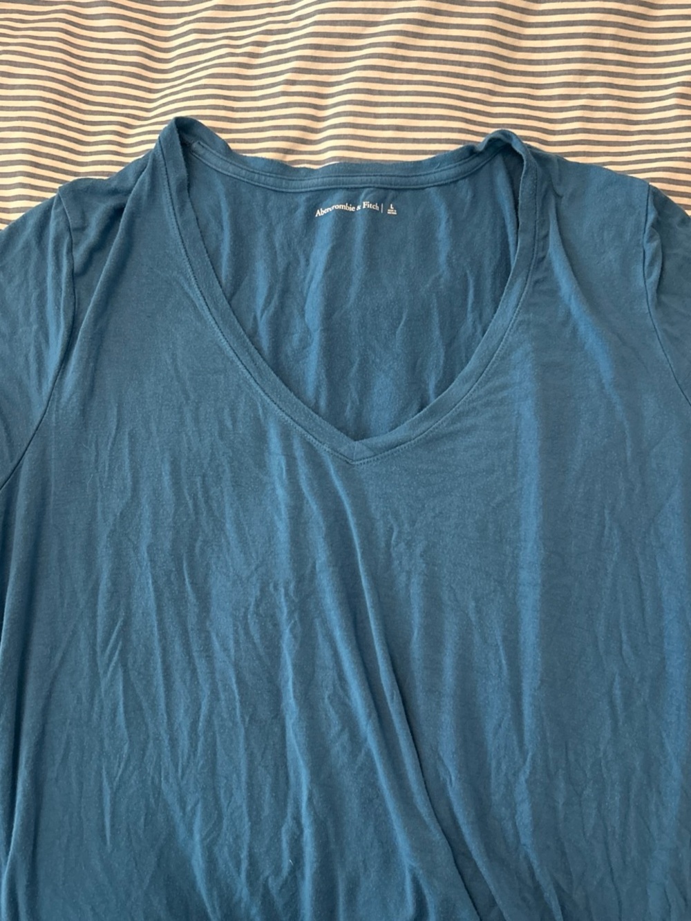 Abercrombie & Fitch Deep Teal V-Neck Shirt